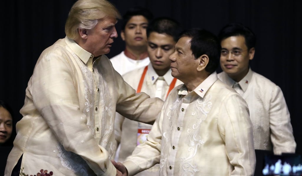 President Donald Trump and Philippines President Rodrigo Duterte at the Asean summit in Manila last year. Photo: AP
