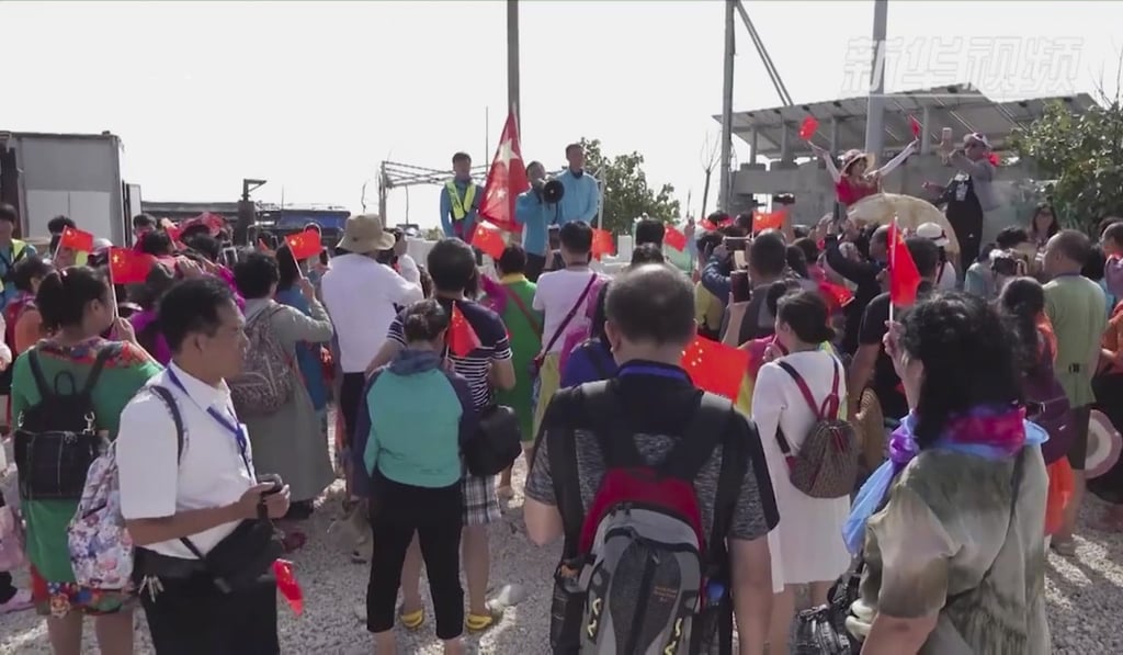 Beijing has set up a regular cruise line bringing tourists from Hainan Island to Yagong. Photo: Thepaper.cn