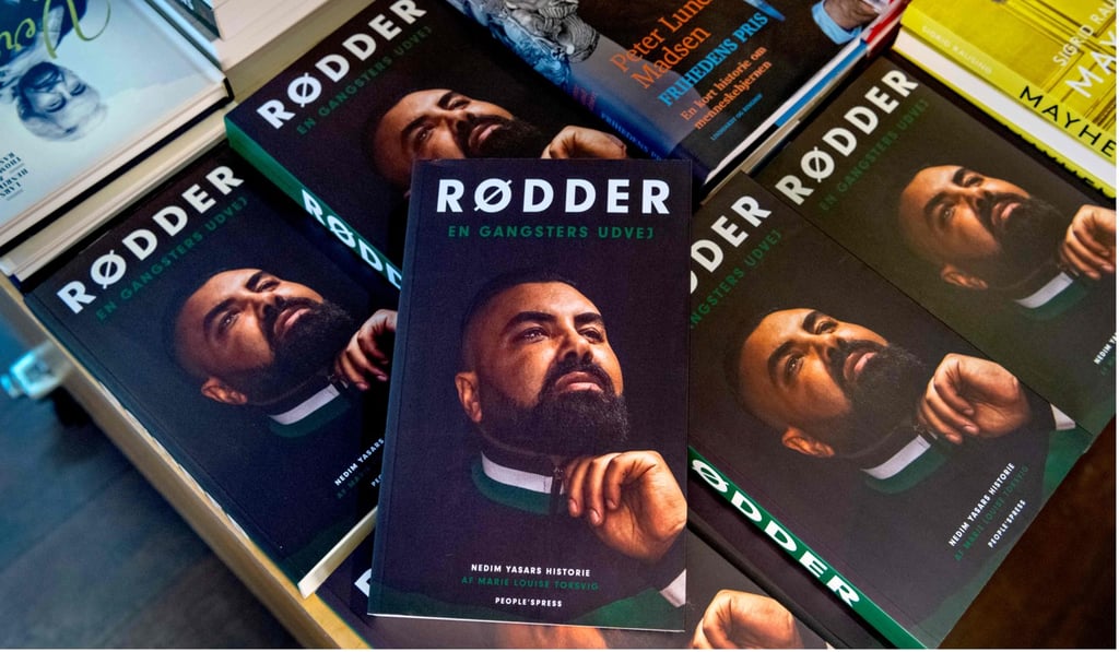 Copies of Roots – A gangster’s way out by Marie-Louise Toksvig at a bookshop in Copenhagen. Photo: AFP