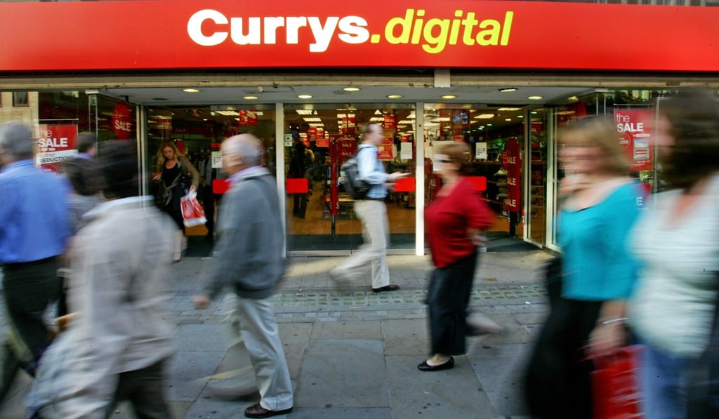 File phot of a Currys shop in London. Photo: AFP