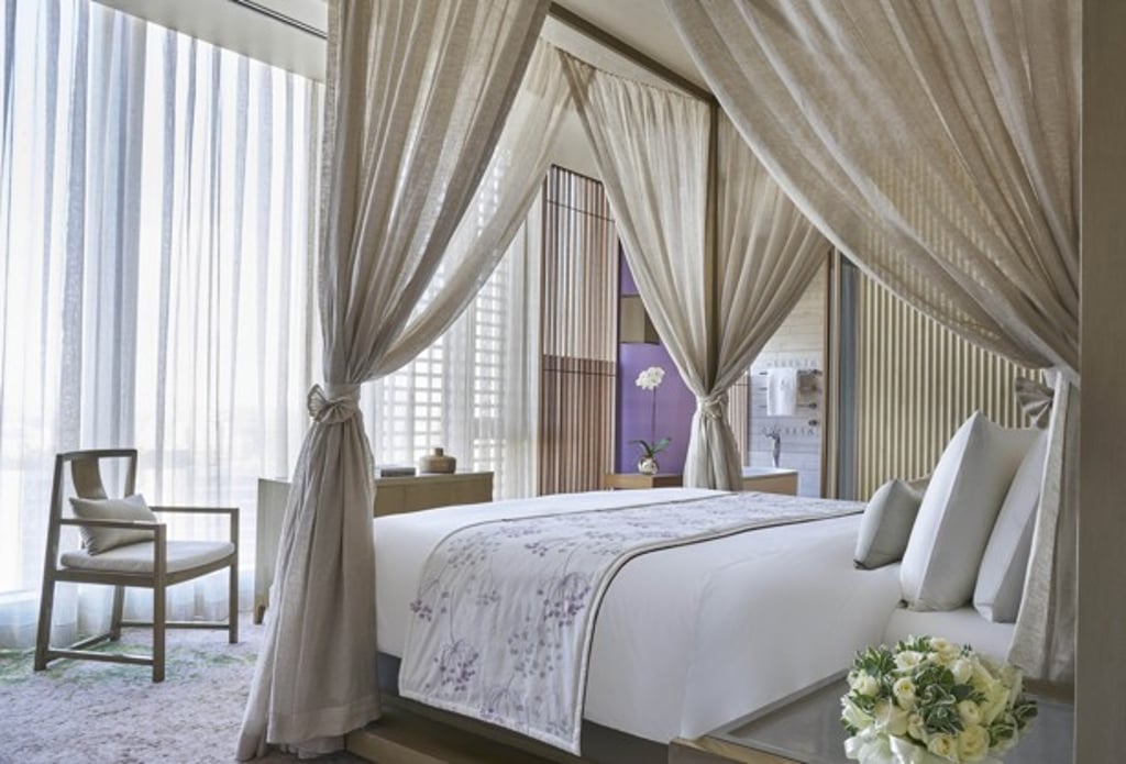 The bridal suite at Beijing’s NUO Hotel.