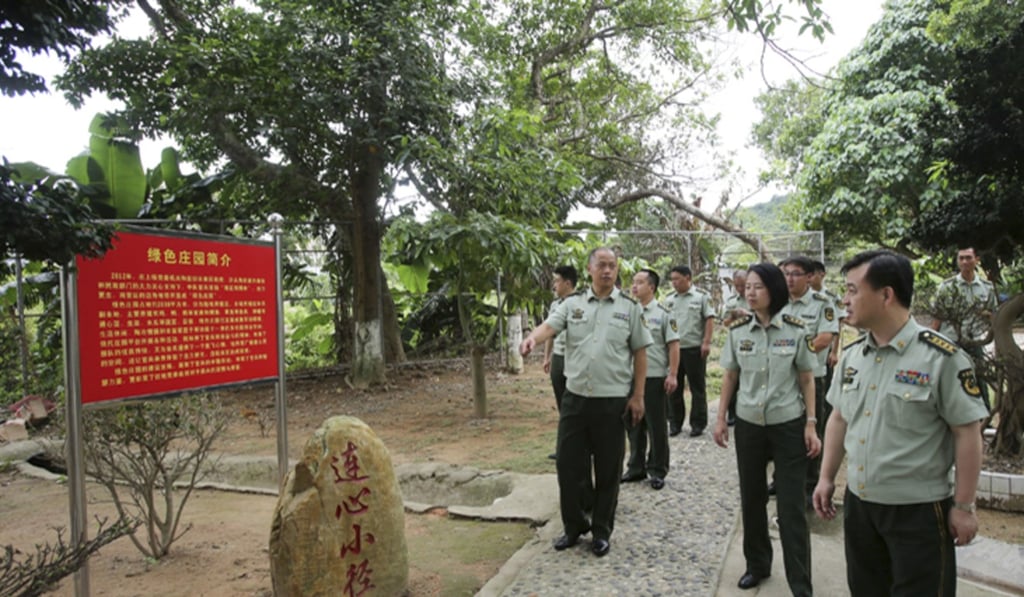 Xinhua News Agency took this picture of mainland officers inside the garden in 2015. Photo: Xinhua