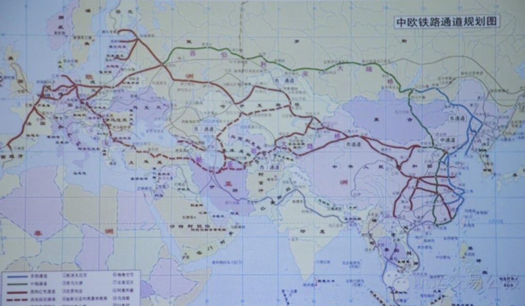 A map of the Belt and Road Initiative, China’s strategy for growing global trade. Photo: Tory Ho A map of the Belt and Road Initiative, China’s strategy for growing global trade. Photo: Tory Ho
