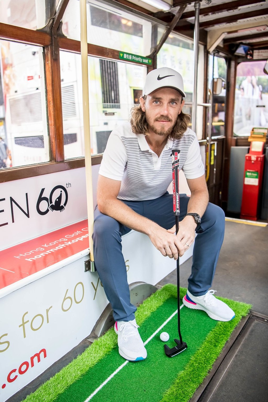 Tommy Fleetwood in Hong Kong before the Hong Kong Open. His hair has its own Twitter handle. Photo: Ike Li