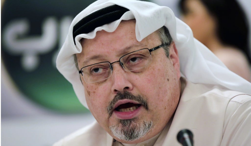 Saudi journalist Jamal Khashoggi speaks during a press conference in Manama, Bahrain, in 2014. Photo: AP