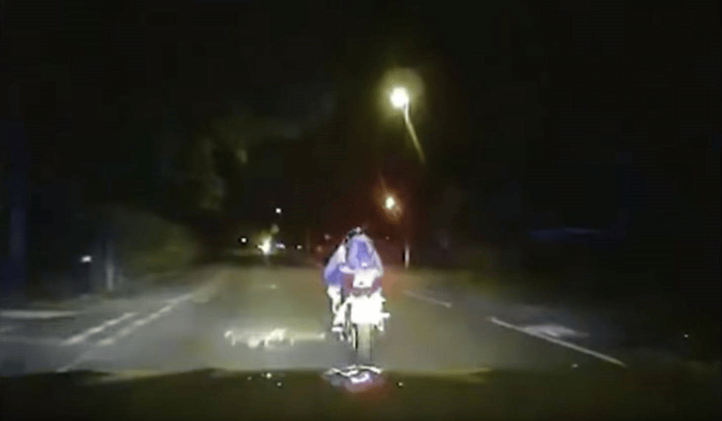 Police close in on a suspect riding a moped, in a scene from a video released by London’s Metropolitan Police. Photo: AP Police close in on a suspect riding a moped, in a scene from a video released by London’s Metropolitan Police. Photo: AP