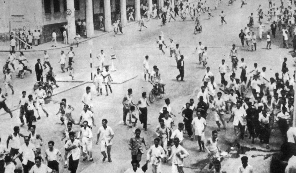 Riots in Sham Shui Po in 1956. Photo: SCMP