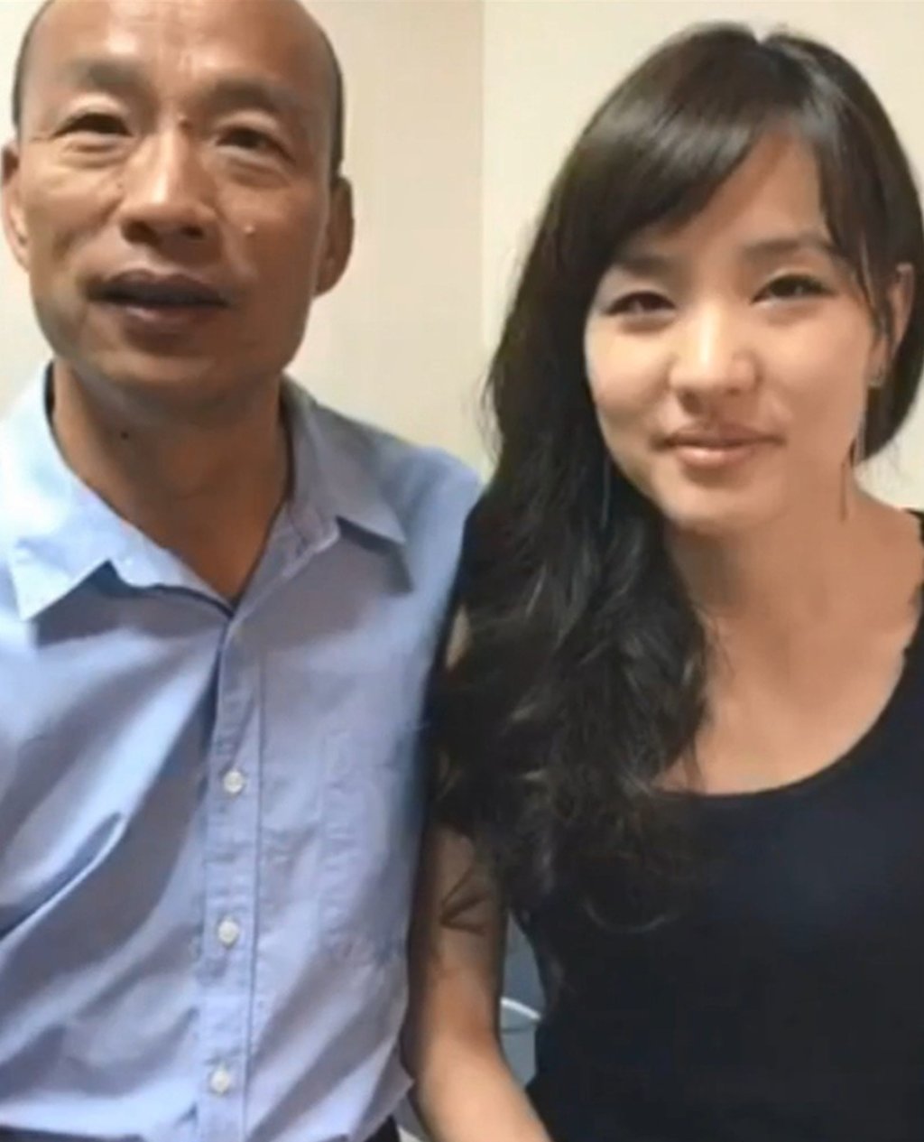 KMT mayoral candidate Han Guo-yu and his daughter, Coco, appeared on social media together. As he pressed the flesh in the streets of Kaohsiung, she pressed the buttons that took his message to the social media generation. Photo: Facebook