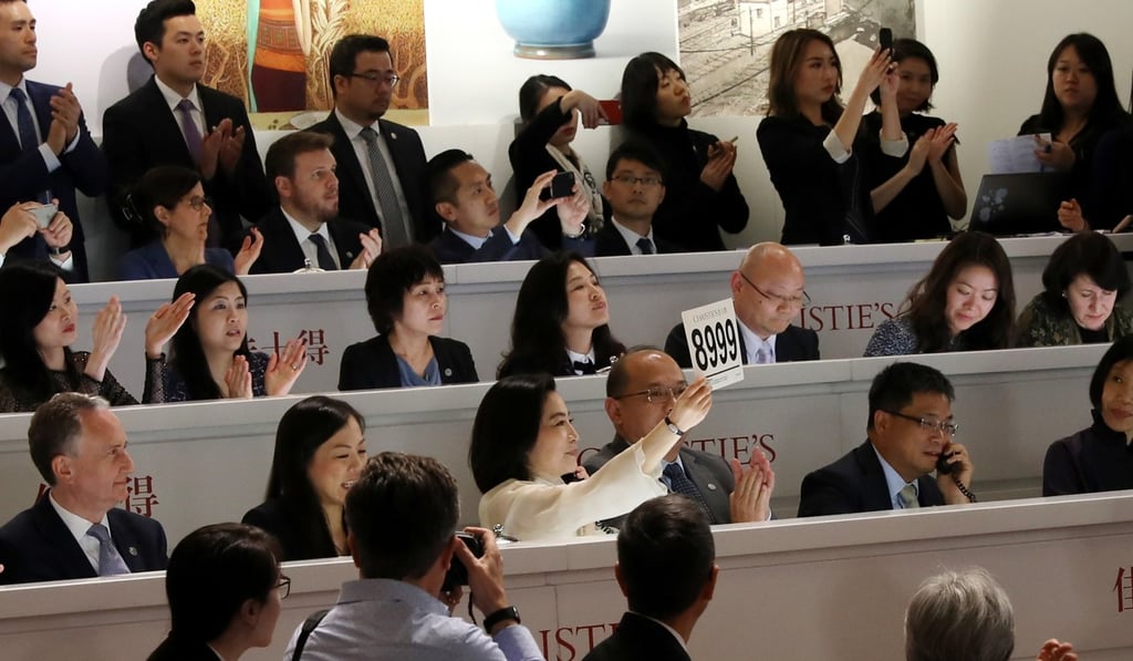 Christie’s auction sale of Wood And Rock by Su Shi, Song dynasty poet and artist, at the Hong Kong Convention and Exhibition Centre in Wan Chai. Photo: Sam Tsang
