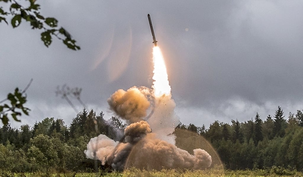 Russia testing an Iskander-K missile in September 2017. Photo: AP Russia testing an Iskander-K missile in September 2017. Photo: AP