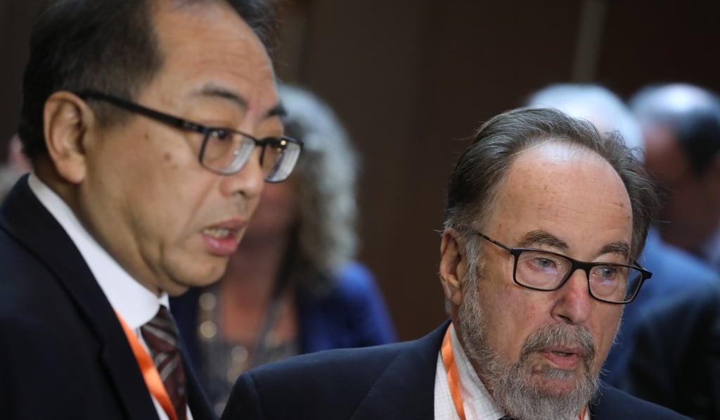 Professor Tsui Lap-chee, the Academy of Sciences of Hong Kong, (left) and chairman of the International Summit on Human Genome Editing, David Baltimore, meet the press at the University of Hong Kong. The International Summit on Human Genome Editing opened in Hong Kong on Tuesday. Photo: K. Y. Cheng