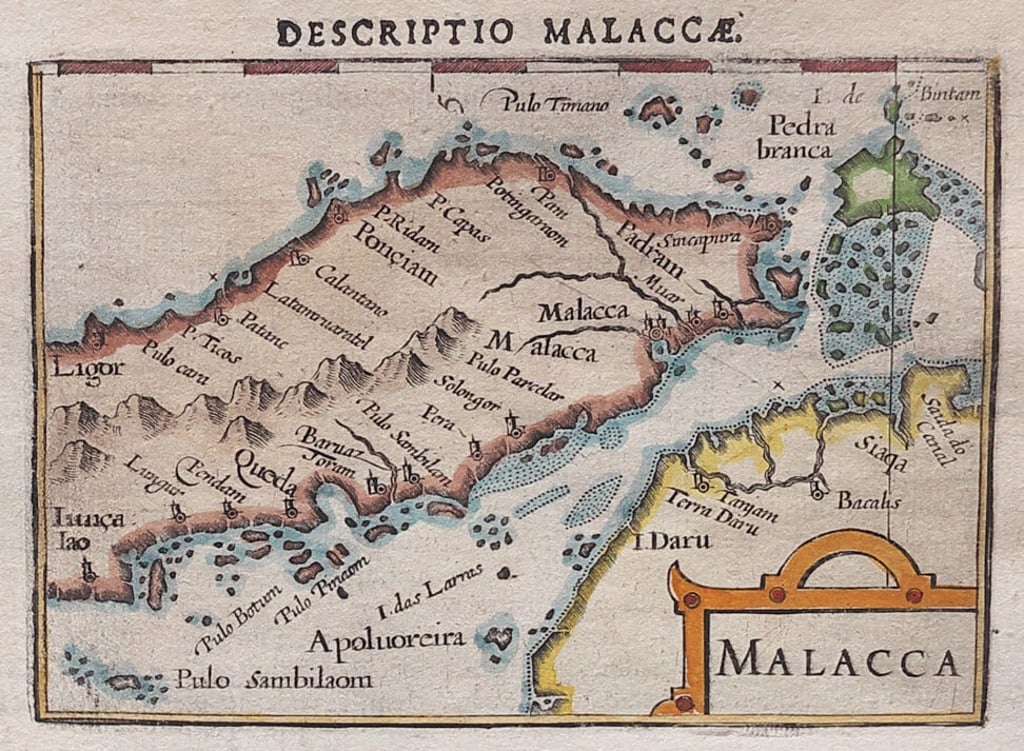 A vintage map of the Malacca Strait. A vintage map of the Malacca Strait.