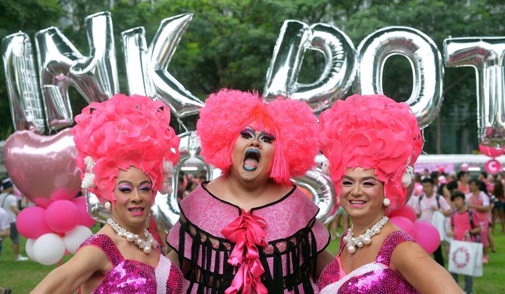Participants in Singapore’s annual Pink Dot gay pride rally in 2015. Photo: AFP