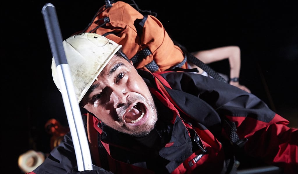 Josh Williams (pictured) plays English mountaineer Joe Simpson in theatre production ‘Touching The Void’. In 1985, Simpson fell into a crevasse in the Peruvian Andes after summiting the Siula Grande, but he miraculously survived despite suffering severe injuries. Photo: Geraint Lewis Josh Williams (pictured) plays English mountaineer Joe Simpson in theatre production ‘Touching The Void’. In 1985, Simpson fell into a crevasse in the Peruvian Andes after summiting the Siula Grande, but he miraculously survived despite suffering severe injuries. Photo: Geraint Lewis