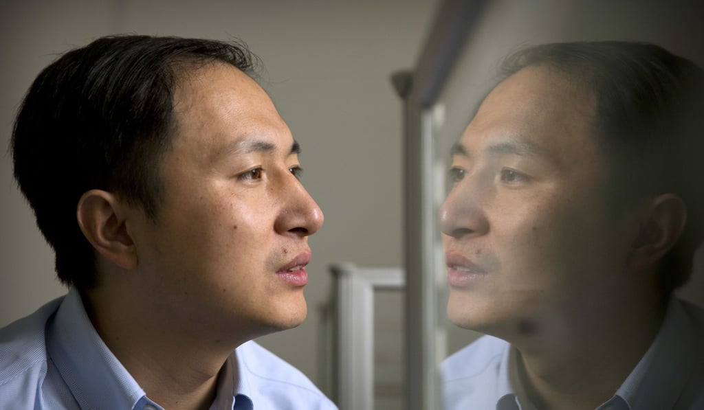 Chinese scientist He Jiankui at a laboratory in Shenzhen, southern China. He claims he helped make the world's first genetically edited babies. Photo: AP