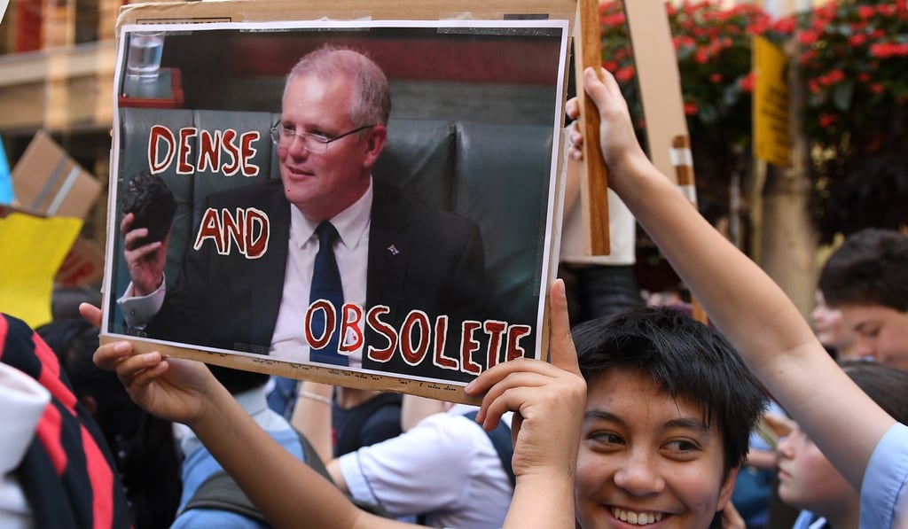 Students in Sydney call on Australian Prime Minister Scott Morrison to act on climate change. Photo: EPA Students in Sydney call on Australian Prime Minister Scott Morrison to act on climate change. Photo: EPA