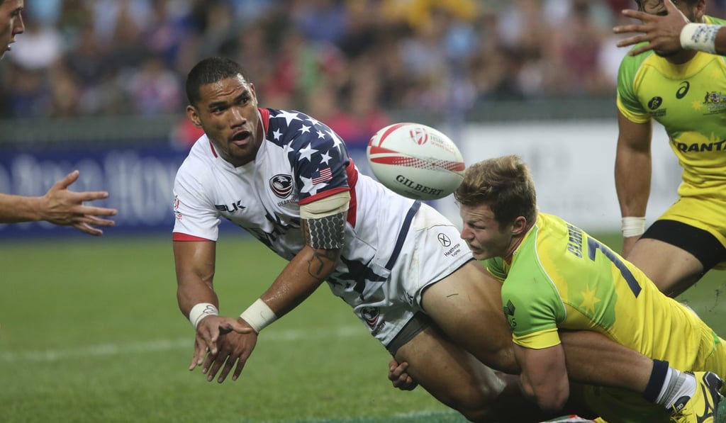 United States’ Martin Iosefo at last year’s Hong Kong Sevens. American rugby has seen a rapid rise since the 1970s. Photo: AFP