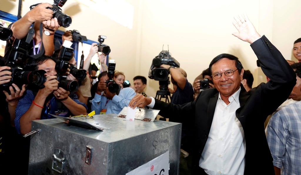 Kem Sokha casting his vote during local elections in June 2017. Photo: Reuters