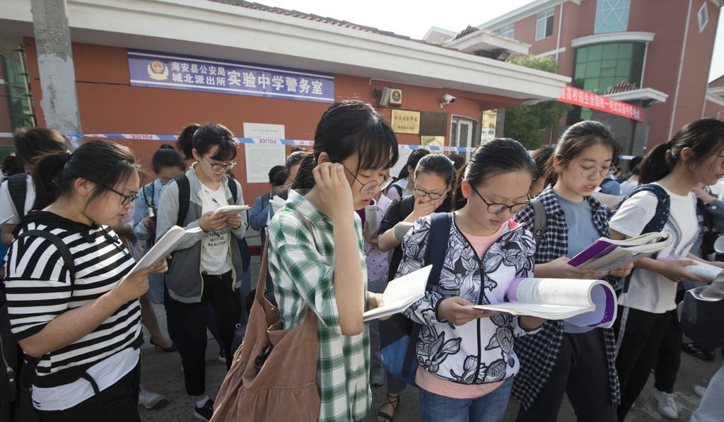 Academic pressure reaches its peak when students are preparing for the gruelling university entrance exam in the last year of high school. Photo: ImagineChina