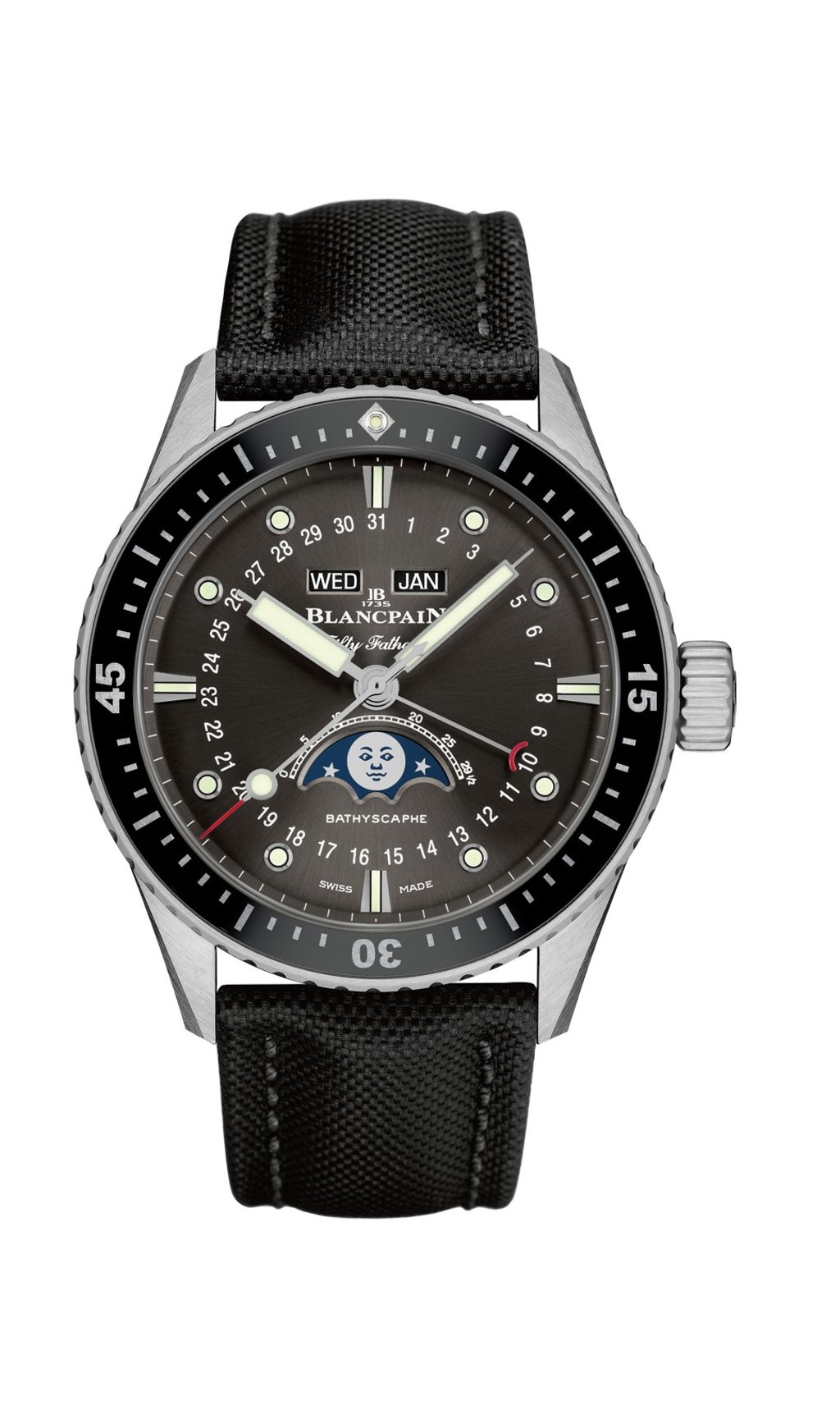 Blancpain Fifty Fathoms Bathyscaphe Quantième Complet Phase de Lune