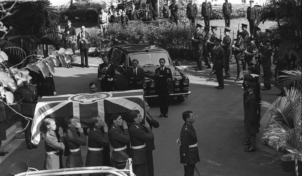 The funeral at Government House on December 9, 1986.