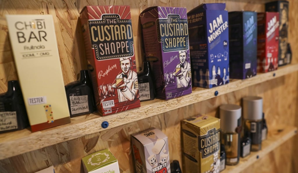 E-cigarettes and other vaping products on display at a shop in Tsim Sha Tsui. Photo: Nora Tam
