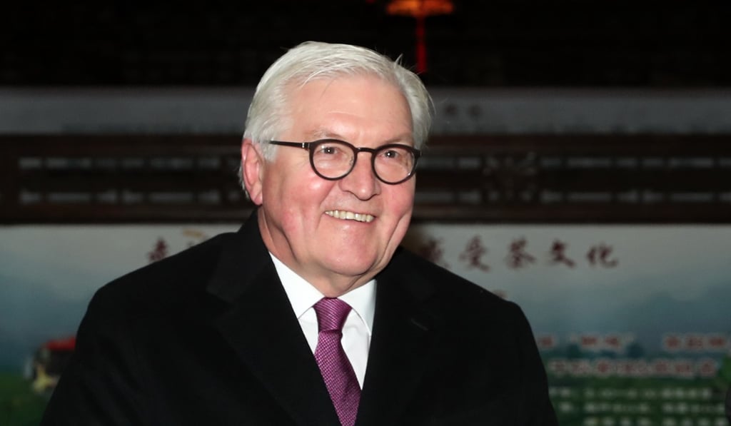 German President Frank-Walter Steinmeier spoke to students at Sichuan University in southwest China. Photo: EPA-EFE