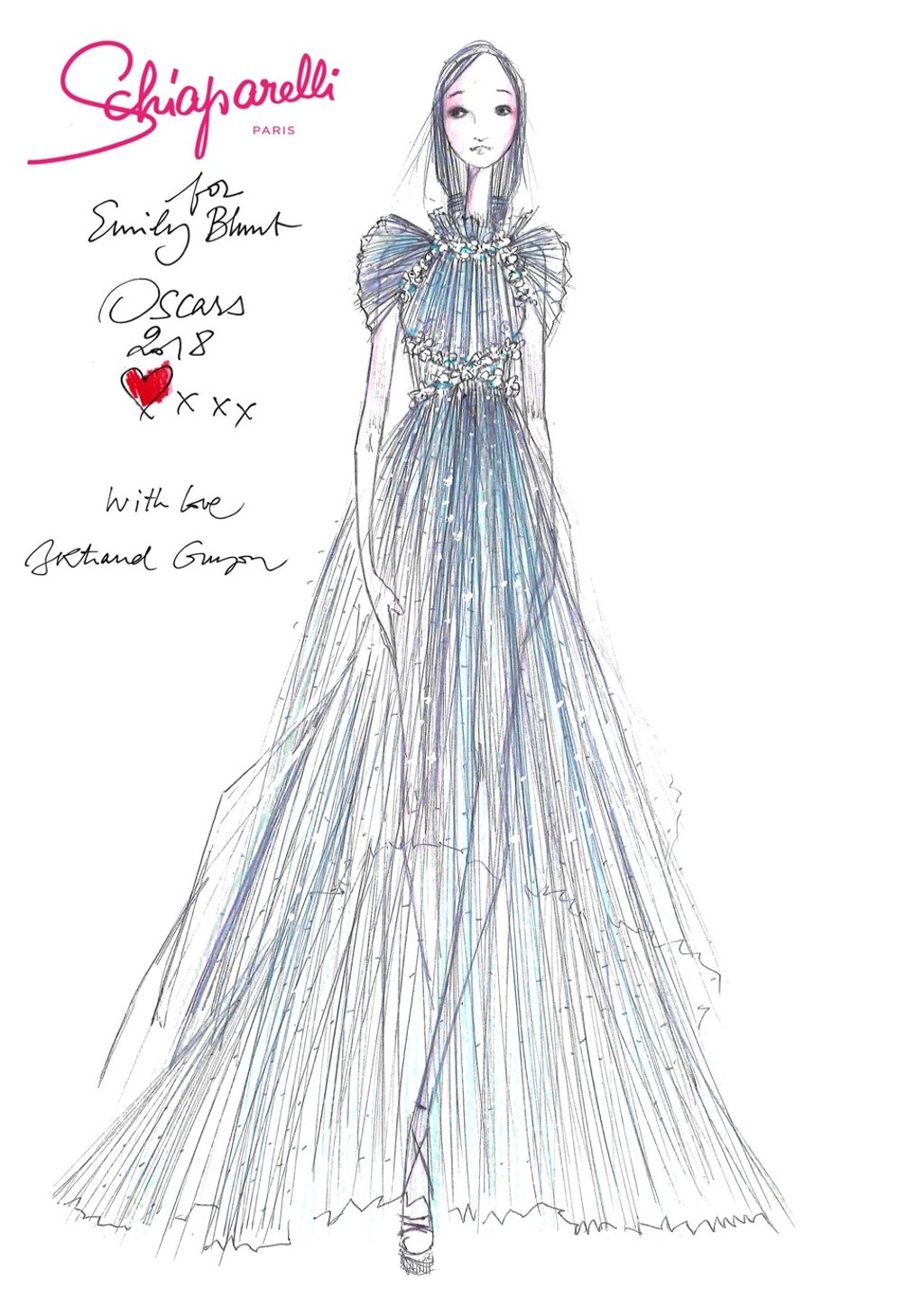 Schiaparelli for Emily Blunt, Oscars 2018 red carpet