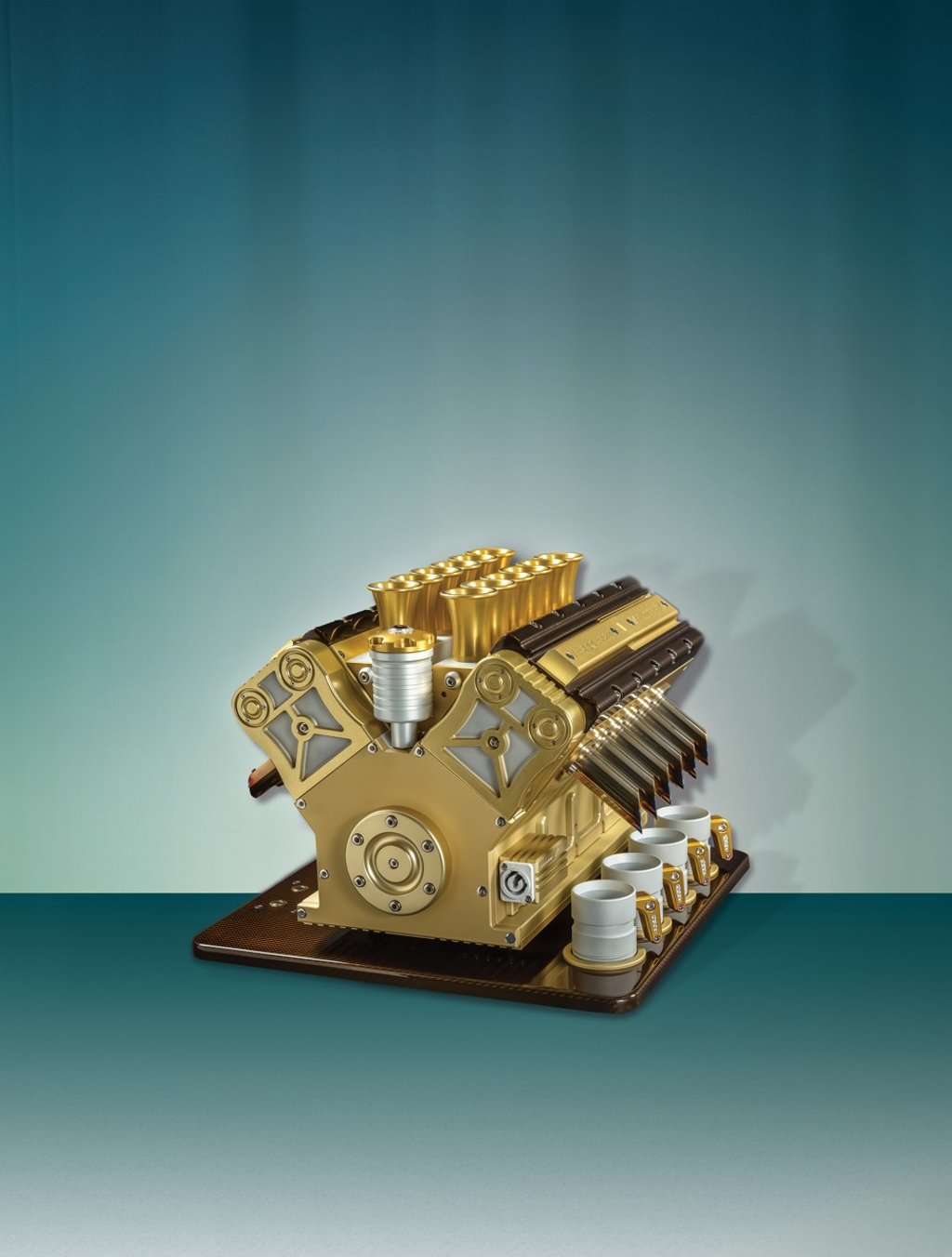 Inspired by Formula One, the 28kg ground coffee and capsule type espresso machine is built using hi-tech materials.