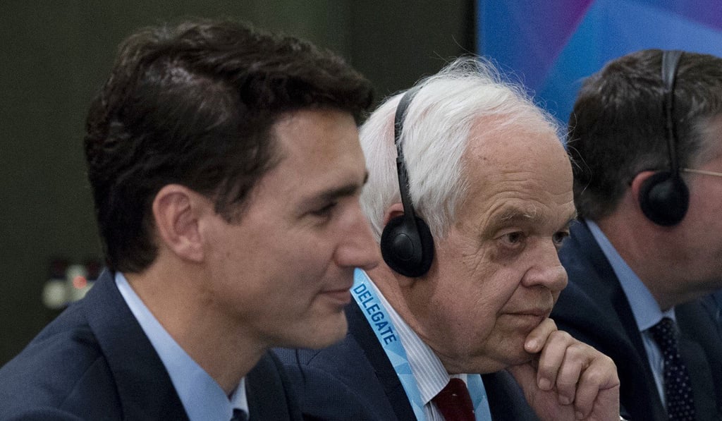 Canada’s Prime Minister Justin Trudeau, left, and Canada's Ambassador to China John McCallum in Singapore in November. Photo: AP