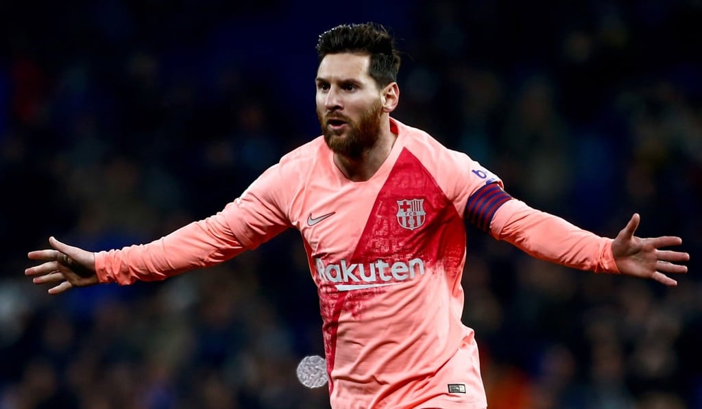 Lionel Messi celebrates goal for Barcelona. Photo: EPA Lionel Messi celebrates goal for Barcelona. Photo: EPA