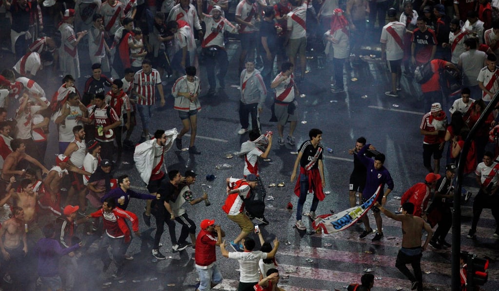 River Plate fans celebrate winning the Copa Libertadores title in Buenos Aires, Argentina. Photo: Reuters