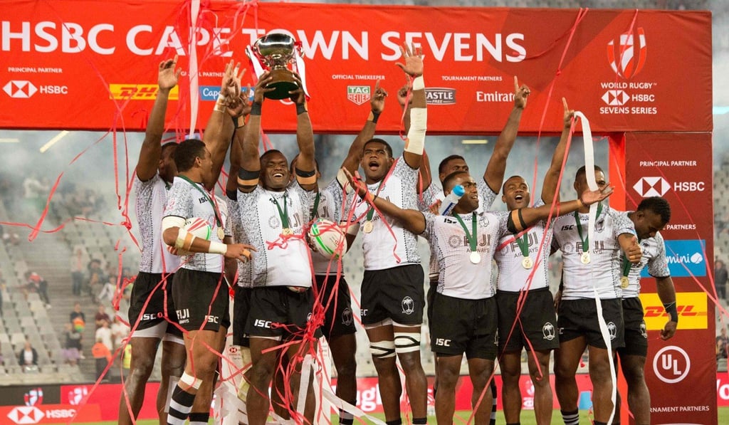 Fiji lift the trophy. Photo: AFP Fiji lift the trophy. Photo: AFP