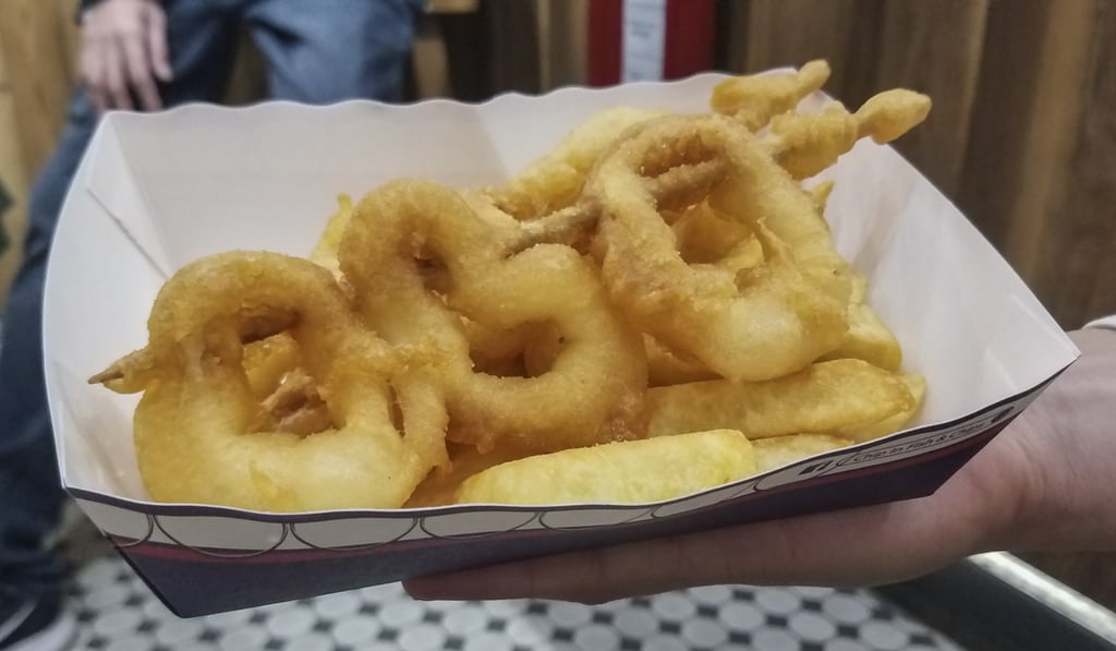 Calamari and chips. Photo: Martin Choi