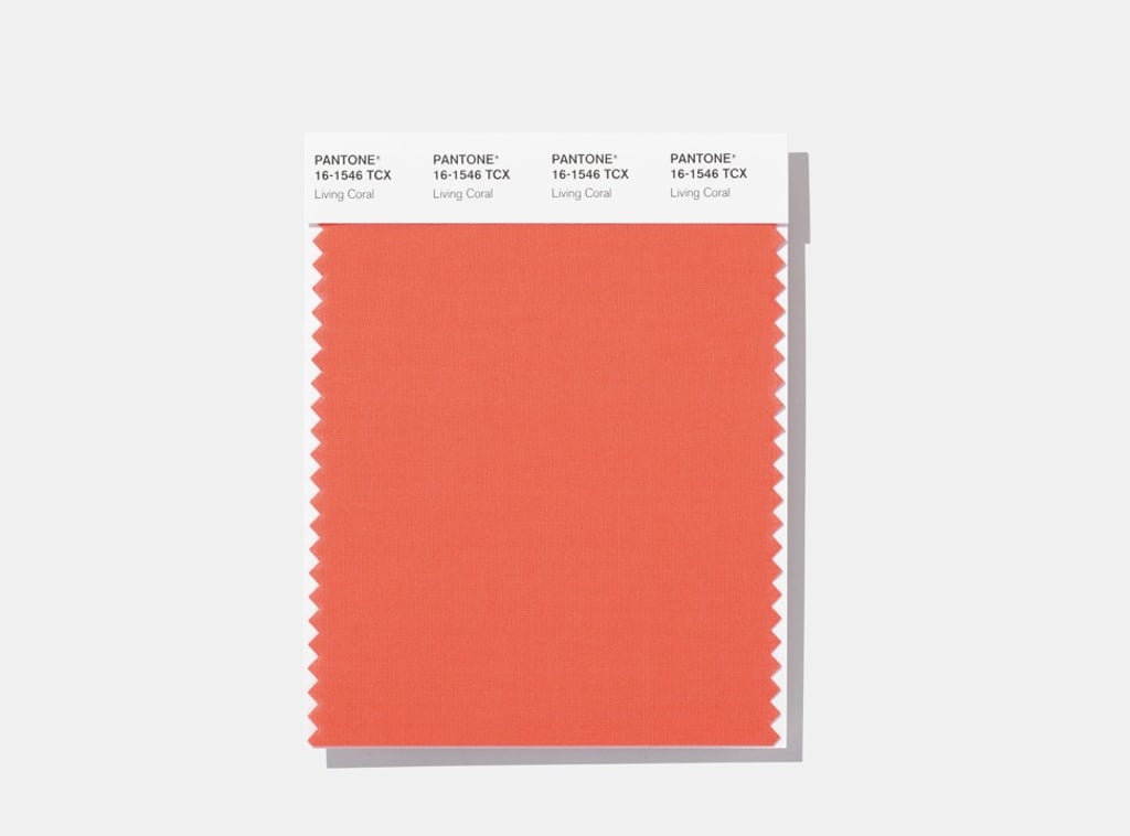 A Living Coral swatch card from Pantone Color Institute – the colour for 2019. Photo: Pantone Color Institute via AP