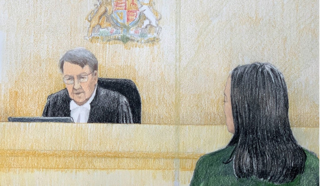 Huawei executive Sabrina Meng is shown in a Vancouver courtroom sketch by Jane Wolsak. Illustration: AFP Huawei executive Sabrina Meng is shown in a Vancouver courtroom sketch by Jane Wolsak. Illustration: AFP