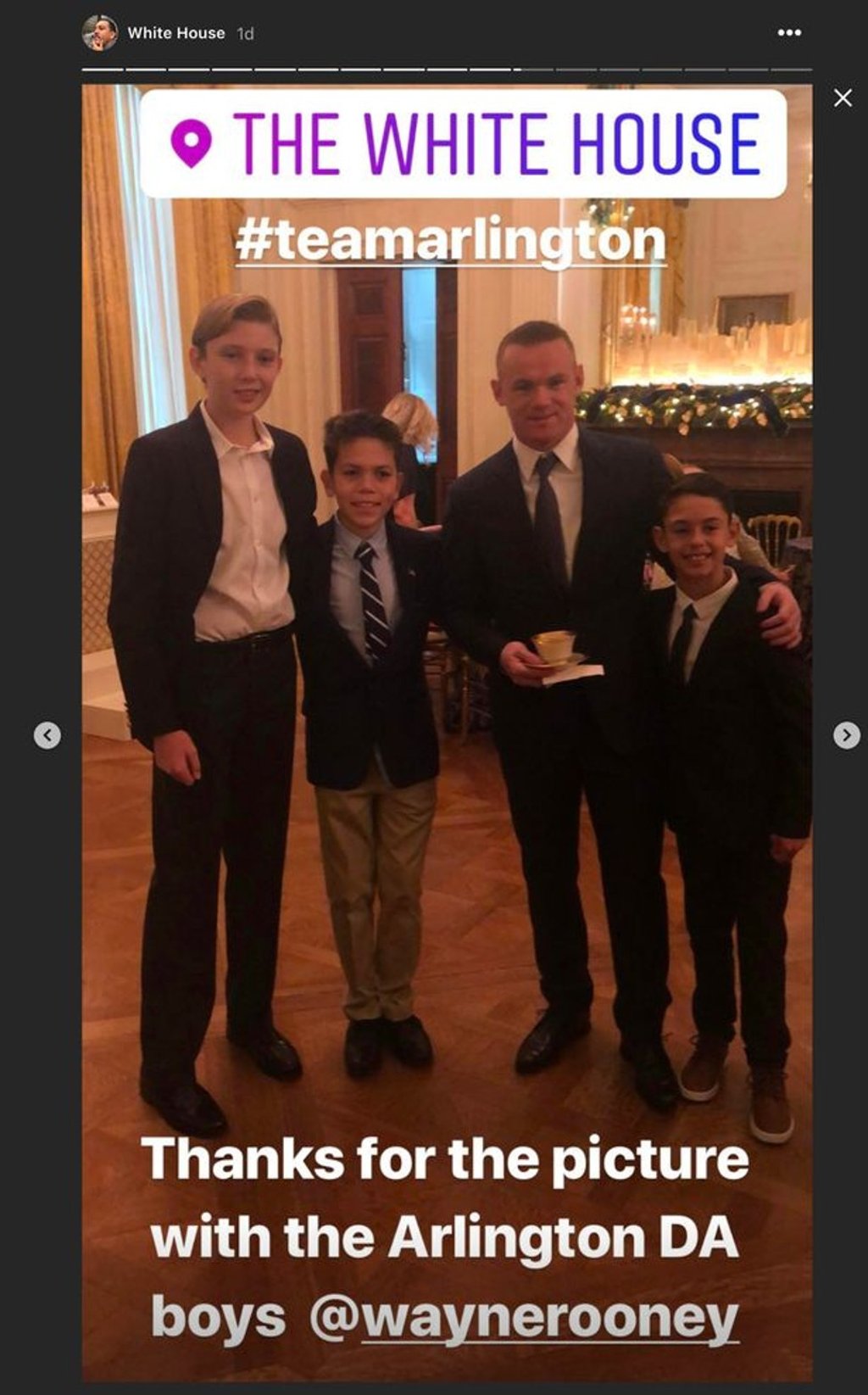 Barron Trump (left) with Wayne Rooney and his sons. Photo: Instagram Barron Trump (left) with Wayne Rooney and his sons. Photo: Instagram