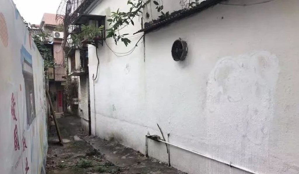 The report did not provide details of what the two men painted but said their work was found on more than 10 walls along a single street in Zhaoqing. Photo: Pearvideo.com