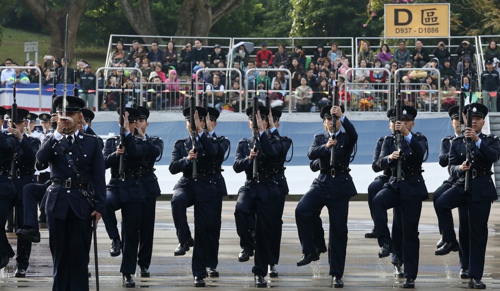 Police College passing-out parade at Hong Kong Police College in Wong Chuk Hang. Photo: Jonathan Wong