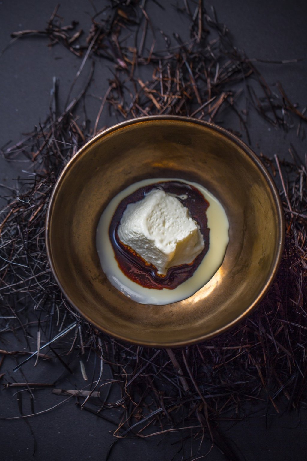 Erofeyich (dessert made with fried hazelnuts and white Polugar at White Rabbit. The restaurant has turned to local produce long before international sanctions were in place.