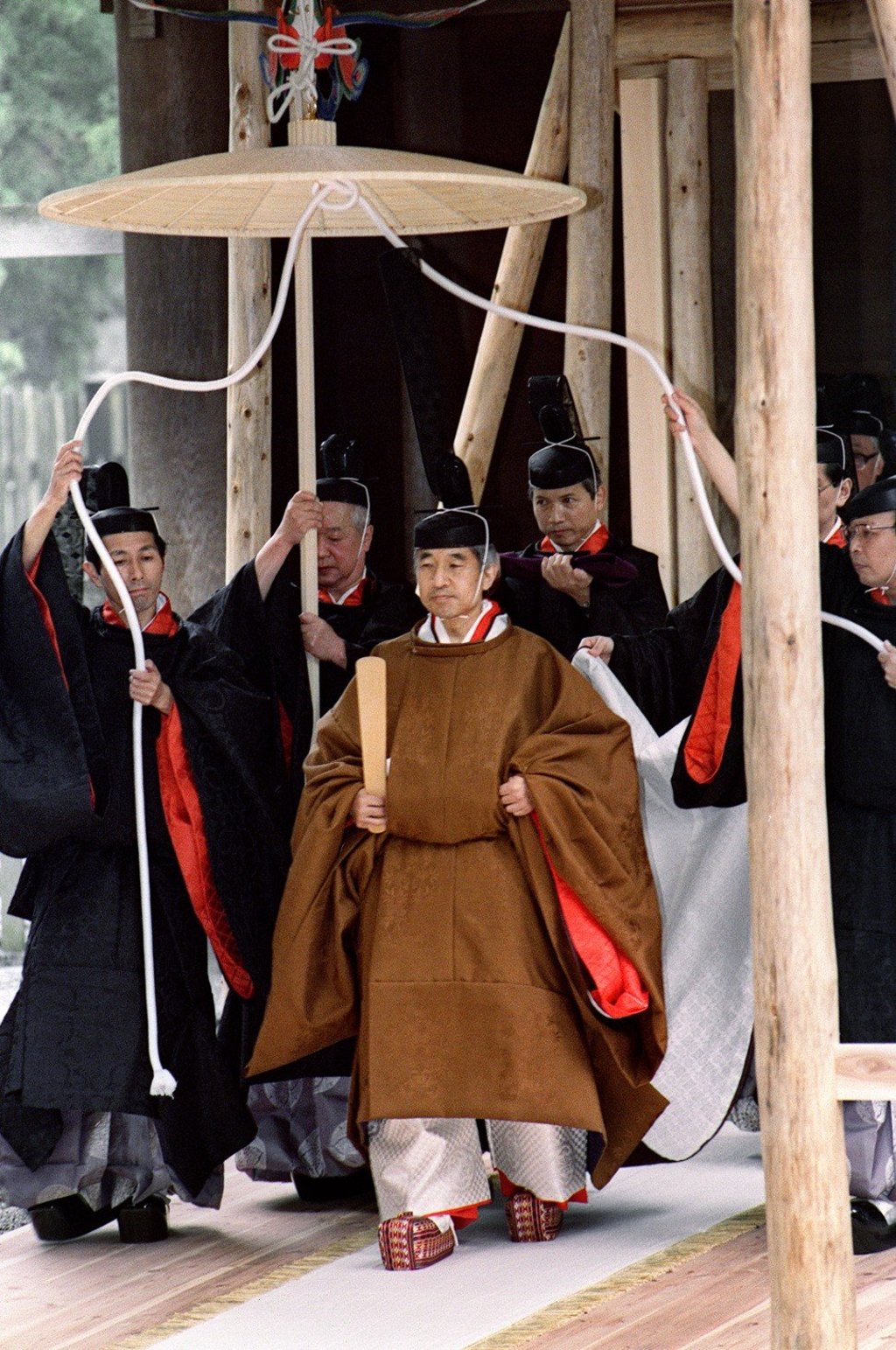 Japanese Emperor Akihito during an enthronement ceremony, in 1990. Picture: AFP