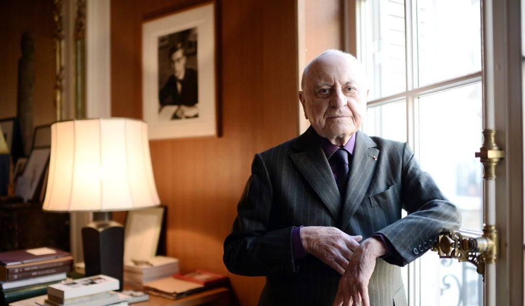 In this file photo taken on February 11, 2015, late French businessman Pierre Berge poses at his office in Paris. Photo: Agence France-Presse