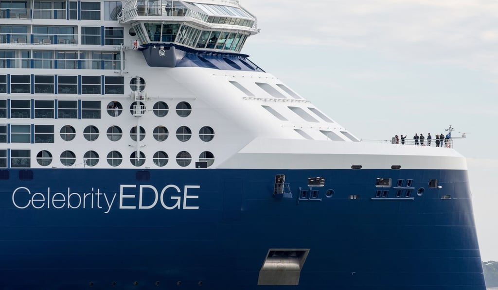 The cruise ship Celebrity Edge, built in the shipyards of Saint-Nazaire in western France, sets sail with its first paying passengers on Saturday. Photo: AFP