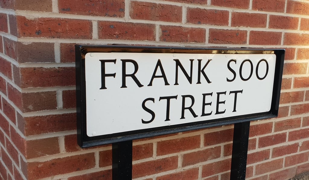 The sign for Frank Soo Street in Stoke, England. Photo: Handout