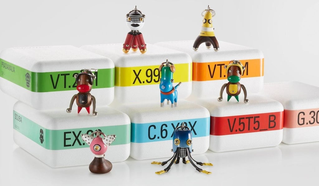 The monkeys were part of Prada’s new Pradamalia line of small items like key chains and toys featuring cartoon creatures that come in several colours. Photo: Prada
