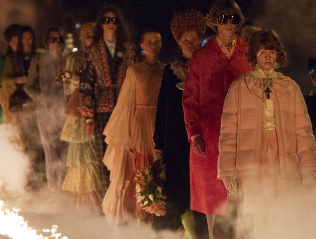 Gucci’s spring/summer 2019 collection show – part of a tribute to France – was staged at Paris Fashion Week in September. Gucci’s spring/summer 2019 collection show – part of a tribute to France – was staged at Paris Fashion Week in September.