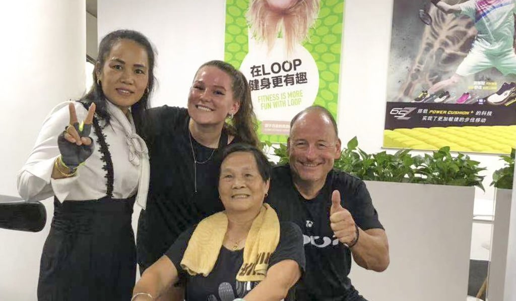 Thomas Sylvest with some gym-goers at Loop. Photo: Loop Fitness