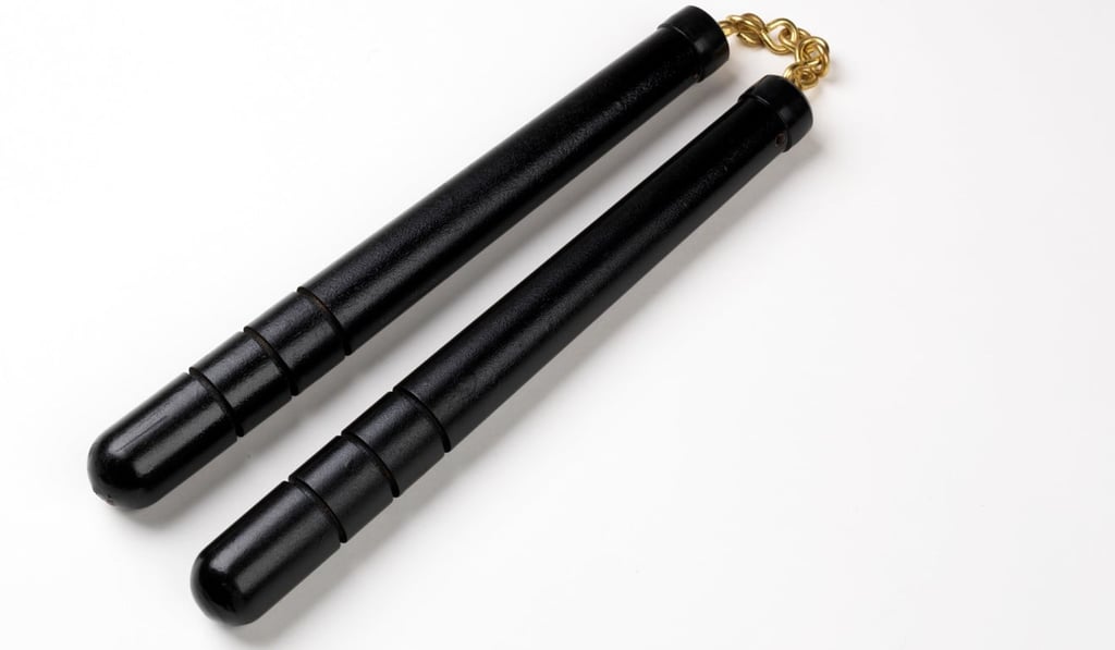 Nunchaku, also known as nunchucks, used by Bruce Lee in the 1960s. Photo: SCMP Nunchaku, also known as nunchucks, used by Bruce Lee in the 1960s. Photo: SCMP