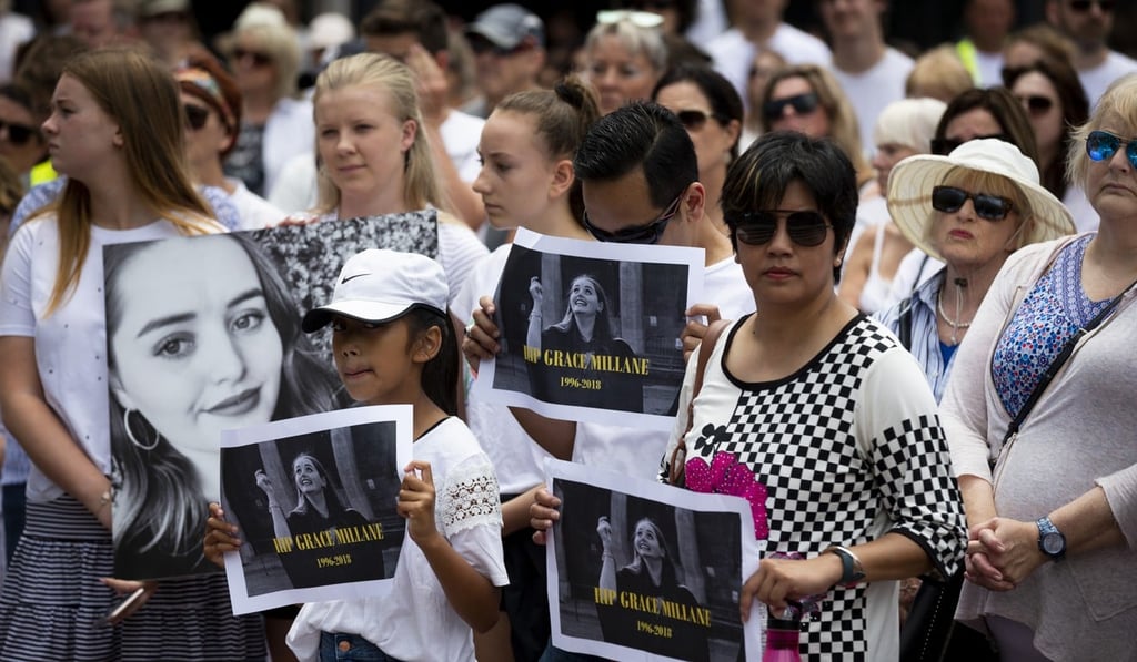 Hundreds of New Zealanders marched in remembrance of murdered British backpacker Grace Millane. Photo: Handout