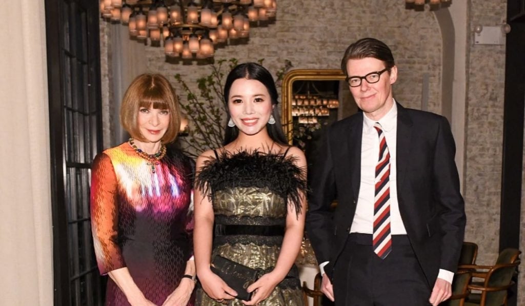Vogue editor-in-chief Anna Wintour (left) with Chinese philanthropist Wendy Yu and Andrew Bolton, curator-in-chief of the Costume Institute at the Metropolitan Museum of Art in New York.